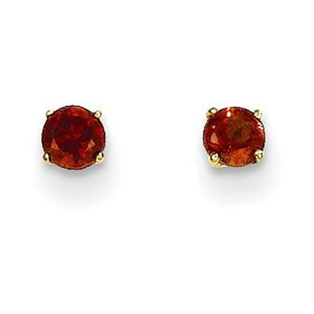 - 14k Madi K Round Garnet 3mm Post Earrings