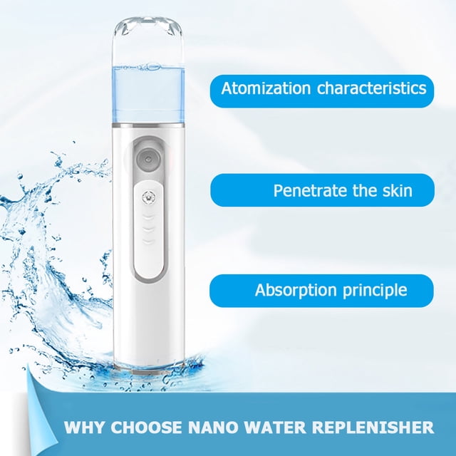 Instrumento de belleza de reposición de agua Nano de aerosol frío de mano USB (blanco) Likrtyny Cuidado Belleza