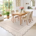 thumbnail image 4 of Garvee 10'x13' Scalloped Area Rug Modern Lace Edge Carpet, Washable Solid Rug Non-Slip Low Pile Indoor Mats for Living Room Bedroom Home Decor, Beige, 4 of 10