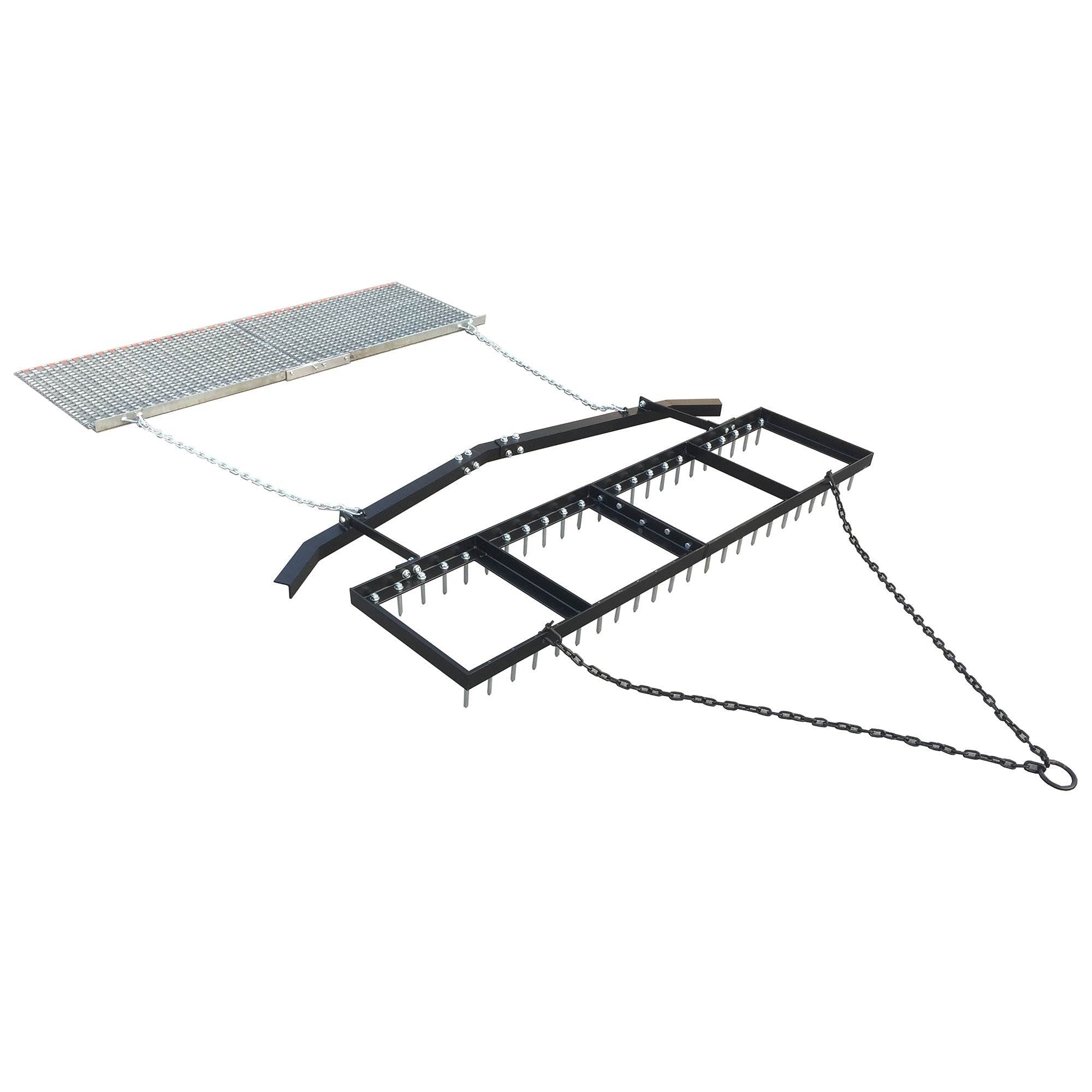 Yard Tuff 6 Spike Drag With Surface Leveling Bar And Drag Mat For Atv Utvs Black