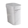 thumbnail image 3 of Cubo de basura cuadrado de mármol, cesto de basura para papel, cubo de basura sin tapa, para el hogar Blanco, 3 of 9