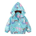 thumbnail image 2 of Cethrio Kids Girls Jackets, Lightweight Long Sleeve Zipper Windbreaker Kids Coats Light Blue Size 4-5 T, 2 of 3