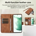 thumbnail image 5 of Crossbody Strap Wallet Case for Samsung Galaxy A53 5G, PU Leather Case with Lanyard Strap Wristlet Zipper Card Holder Anti-shock Anti-fall Kickstand Flip Case Cover for A53 5G, Brown, 5 of 7
