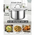thumbnail image 5 of Cooks Standard Dutch Oven Casserole with Glass Lid, 6-Quart Classic Stainless Steel Stockpot, Silver, 5 of 7