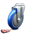thumbnail image 2 of 5 Inch Blue Polyurethane Wheel Swivel Bolt Hole Caster Service Caster Brand, 2 of 2
