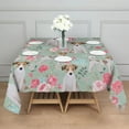 thumbnail image 3 of Jack Russell Terrier Dog and Flower Square Tablecloth,Waterproof Square Table Cover,Wipeable Spillproof Washable Table Cover for Home Kitchen Party Decor 42"X42"(107x107cm), 3 of 6
