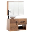thumbnail image 1 of Mueble gabinete para baño KingsHouse con Botiquín espejo de 3 Puertas cafe grande, 1 of 8