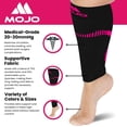 thumbnail image 2 of Mojo Footless Compression Socks Unisex (3 Pairs) 20-30 mmHg Black/Pink, 6X-Large, 2 of 5