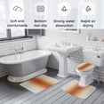 thumbnail image 6 of Grey Caramel Orange Gradient Bathroom Rugs Set Minimalist Ombre Modern Art Non Slip Absorbent Soft Bath Mats 3 Piece Set with Bathroom Rug, U-Shaped Floor Mat, Toilet Seat Cover Small Size, 6 of 9