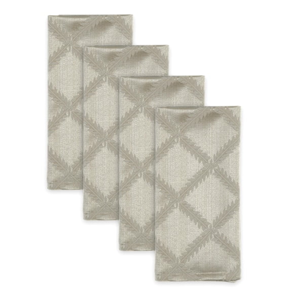Lenox Laurel Leaf Napkins, Set of 4, Platinum - 19"W x 19"L