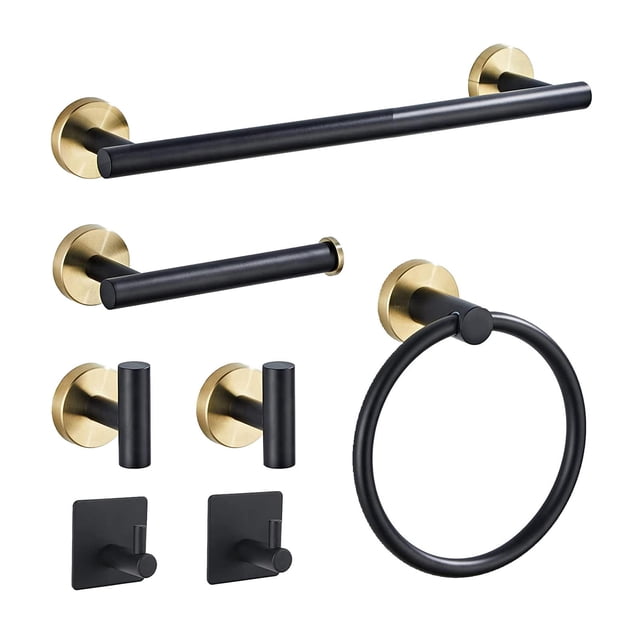 Abbracc Bathroom Hardware Set Hand Towel Bars Toilet Paper Storage Rack Towel Stand Rack 7Pcs