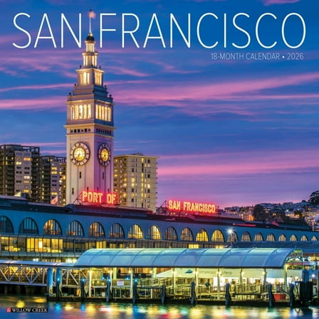 Willow Creek Press, San Francisco 2026 Wall Calendar, 12'' X 12'', 18-Month Calendar with Stapled Binding
