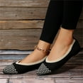 thumbnail image 6 of ZTTD Ladies Casual Pointed Toe Fly Woven Striped Shallow Mouth Flat Bottom Large Size Knitted Shoes Single Shoes, 6 of 8