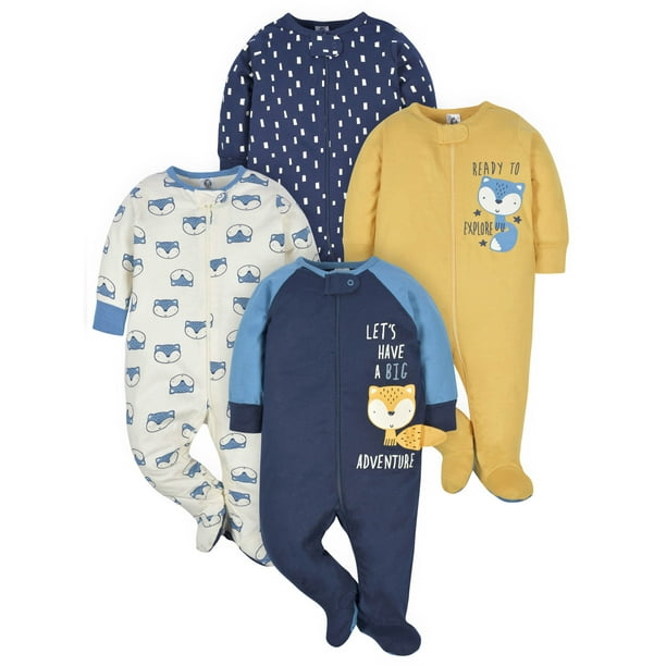 Gerber Baby Boy Sleep 'N Play Footed Pajamas, 4Pack