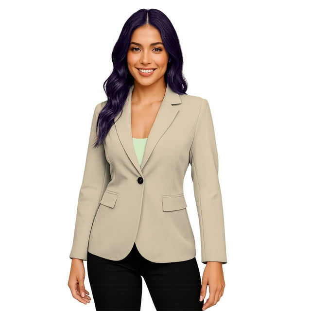 Saco clásico de Mujer Elegancia y Estilo Beige Grande