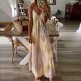 thumbnail image 2 of Viikei Sleeveless Dress Summer Dresses for Women Plus Size Dresses Clearance Fashion Plus Size Tie-dye Print Sleeveless V-Neck Camisole Long Dress, 2 of 6