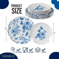 thumbnail image 2 of Crown Display Blue Floral Disposable Plates 200 Pc Set | 100x8" & 100x10" Plastic Dinnerware, 2 of 7