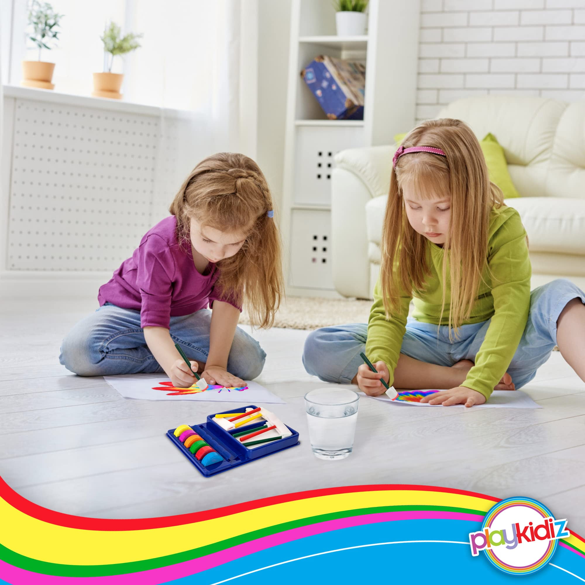 SHEFIZ Watercolor Rainbow Magic Art Set for Girls and Boys-Kids Art Kit  with 6 Sponge Brushes