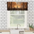 thumbnail image 3 of Paris Tower Kitchen Valance Curtain Rod Pocket Autumn Maple Leaf Window View Sunset Window Treatment for Living Room Bedroom Bathroom 54 by 18 in, 1 Panel, 3 of 6