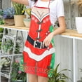 thumbnail image 7 of SPRING PARK Chistmas Apron, Holiday Kitchen Apron Christmas Santa Claus/Elk/Snowman Style Decoration Apron for Christmas Dinner Party Cooking Baking Crafting House Cleaning Kitchen, 7 of 7