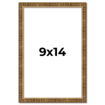 9x14 Frame Gold Kingsley Distressed Solid Wood Picture Frame Width 0.75 Inches | Interior Frame