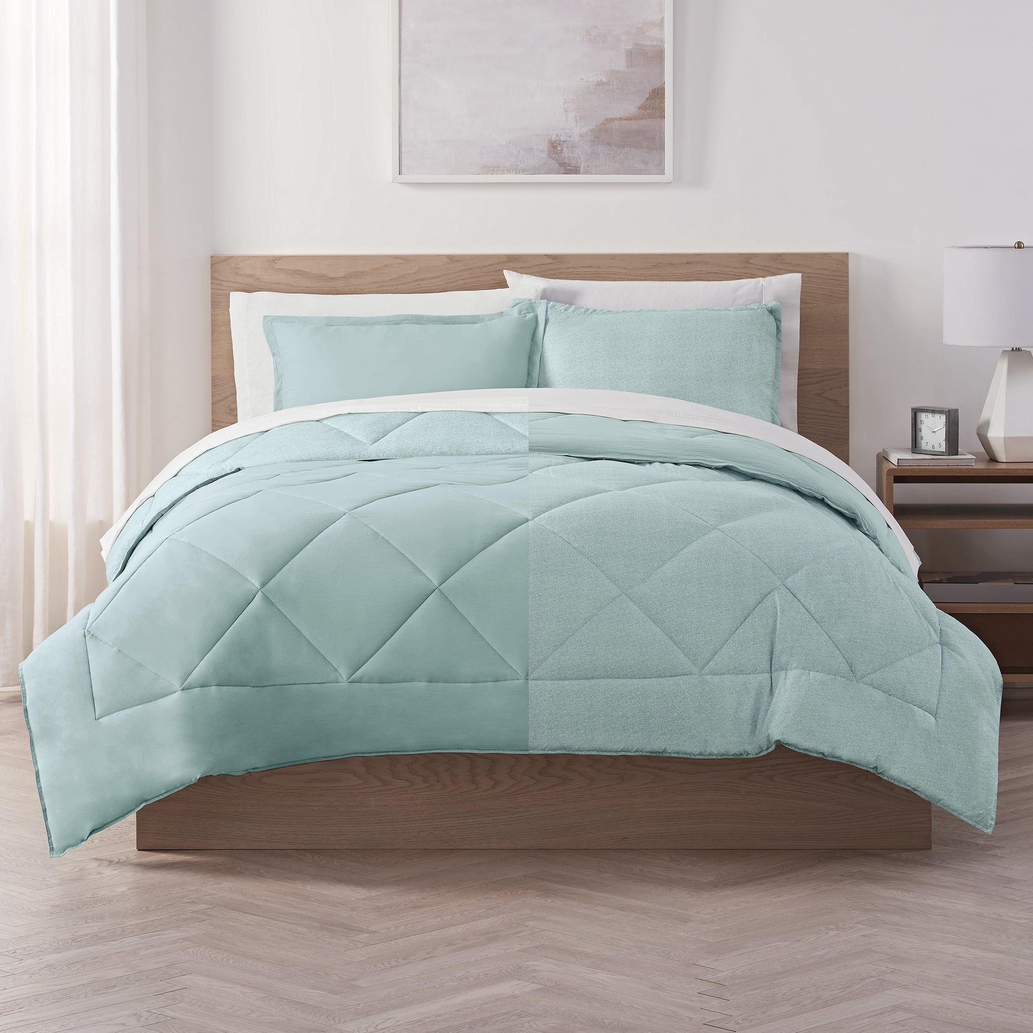 Serta Supersoft Ether Solid Reverse to Print 2-Piece Comforter Set, Twin/Twin XL (2-Pieces)