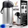 thumbnail image 2 of 85 oz (2.5L) Airpot Coffee Carafe with Pump, Insulated Stainless Steel Coffee Dispenser, Coffee Carafes for Keeping Hot/Cold, Hot Beverage Dispenser, 2 of 8