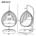 thumbnail image 7 of Foldable Hanging Hammock Chair with Stand - Egg Swing Chair, Rattan Wicker with Iron Frame, Plush Cushion & Removable Headrest for Porch, Garden, Balcony, Patio, Indoor/Outdoor, 7 of 7