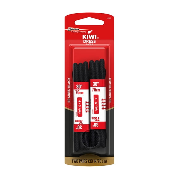 Cordones para zapatos Kiwi 66116, 30 cm, negros, clásicos, redondos, de fibra sintética