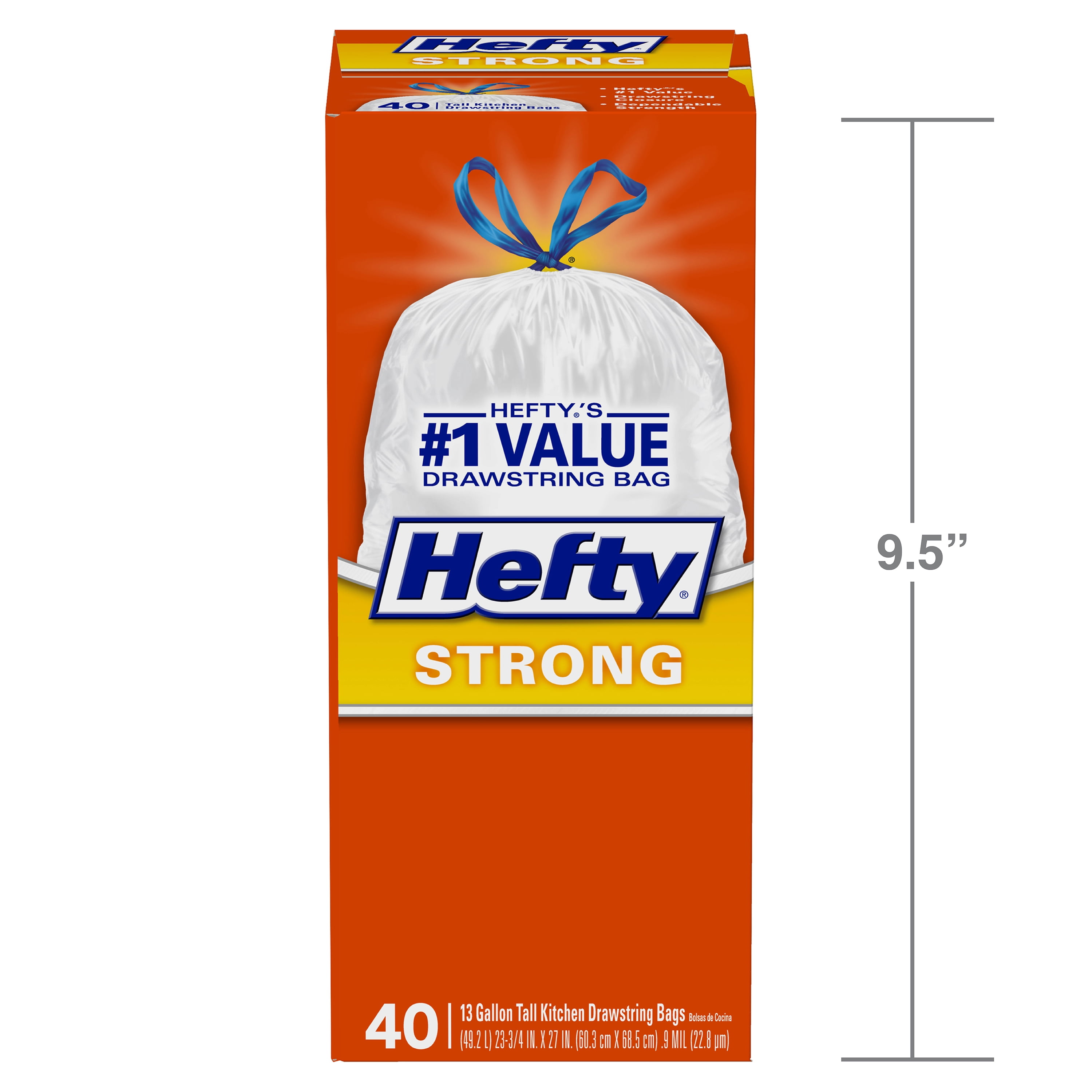 E48240 Hefty Renew Tall Kitchen Trash Bags, Unscented, 13 Gallon