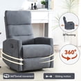 thumbnail image 5 of Leumius Recliner Chair for Adults,Padded Deep Seat Reading Chair with Side Pockets, Small Recliners for Small Spaces, Lounge Chair for Living Room, Bedroom,Gray, 5 of 10