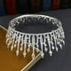 thumbnail image 4 of Zhuge Tiara de boda para novia, diadema de princesa, corona de novia, joyería para el cabello con diamantes de imitación de cristal, decoración para novia, cumpleaños, graduación, boda (plateada), 4 of 5