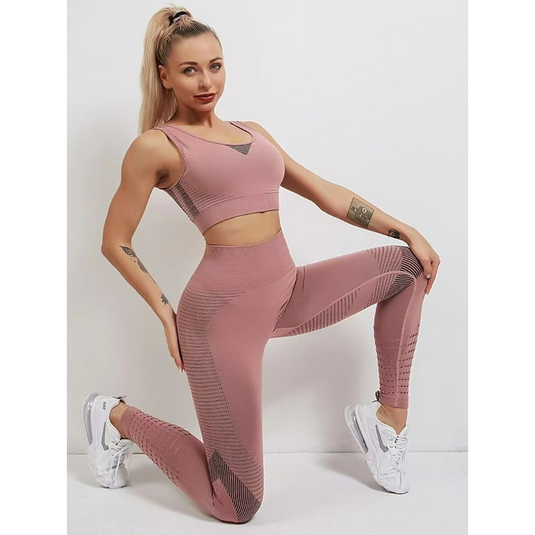 Z Avenue TAKIYA Workout Outfits for Women 2 Piece Yoga High Waist Leggings  Seamless Sports Bra Tracksuits Cross Back Tank Top