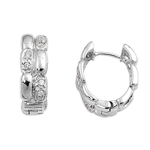 Earrings Clear Cubic Zirconia .925 Sterling Silver Jewelry Female Unisex
