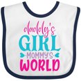 thumbnail image 3 of Inktastic Baby Daddy's Girl Mommy's World Cute Design Girls Baby Bib, 3 of 4