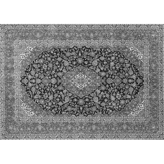 Ahgly Company Indoor Rectangle Medallion Gray Traditional Area Rugs, 2' x 3'