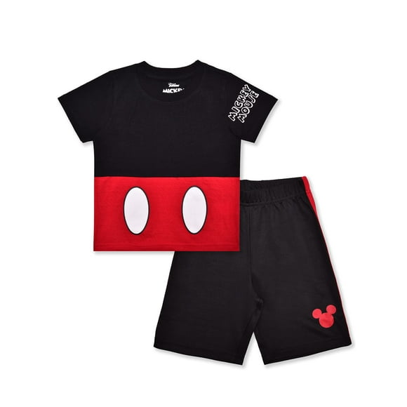 Conjunto de ropa: camiseta y pantalones cortos de Mickey Mouse de Disney para niños