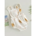 thumbnail image 4 of Bagilaanoe Newborn Baby Girl Rompers Sun/Floral Print Sleeveless Bodysuit 3M 6M 12M 18M Infant Backless One Piece Jumpsuit, 4 of 8