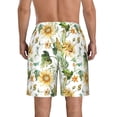 thumbnail image 3 of Disketp Men'S Swim Trunks Hawaiian Breathable Surf Beach Swimsuits Mesh Lining Beach Shorts With Pockets-Watercolor Bright Sunflowers, 3 of 9