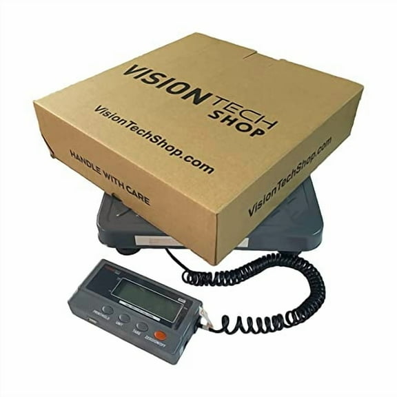VisionTechShop MVS2 Heavy Duty Shipping Postal Scale, Lb/Kg Switchable, Capacity 440lb x 0.2lb / 200kg x 0.1kg Readability, Battery Operated, Power Adapter Included, Portable Scale for Warehouse