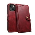 thumbnail image 3 of Vintage Wallet Case for iPhone 15 Designed with Card Slots Cash Holder Retro Button Flip Cover, Luxury PU Leather Kickstand Soft Silicone Shockproof Case for iPhone 15, Red, 3 of 4