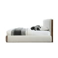 thumbnail image 3 of ACME Sandro Fabric Upholstered Eastern King Bed in White & Walnut, 3 of 5