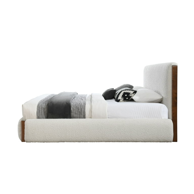 Acme Sandro Modern Queen Size Walnut Wood Platform Beds Acme Sandro Modern Queen Size Walnut Wood Platform Beds