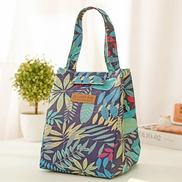 Lunch Bag Reusable Large Heat Insulation Lunch Box For Work Adult Folding Handbag For Office Foldable Bag With Pocket