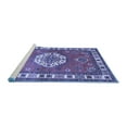 thumbnail image 2 of Ahgly Company Machine Washable Indoor Rectangle Medallion Blue Traditional Area Rugs, 6' x 9', 2 of 4