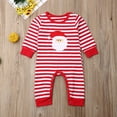 thumbnail image 2 of Christmas Newborn Baby Girls Boys Rompers Outfits Striped Toddler Cotton Clothes Long Sleeve Jumpsuits, 2 of 9
