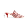 thumbnail image 2 of BLISSFUL STEP Women's Buckle Stripe Stiletto Heel Slip on Slide Mules Red (Size 5.5), 2 of 7