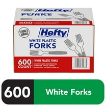 Hefty White Plastic Forks, 600 Count