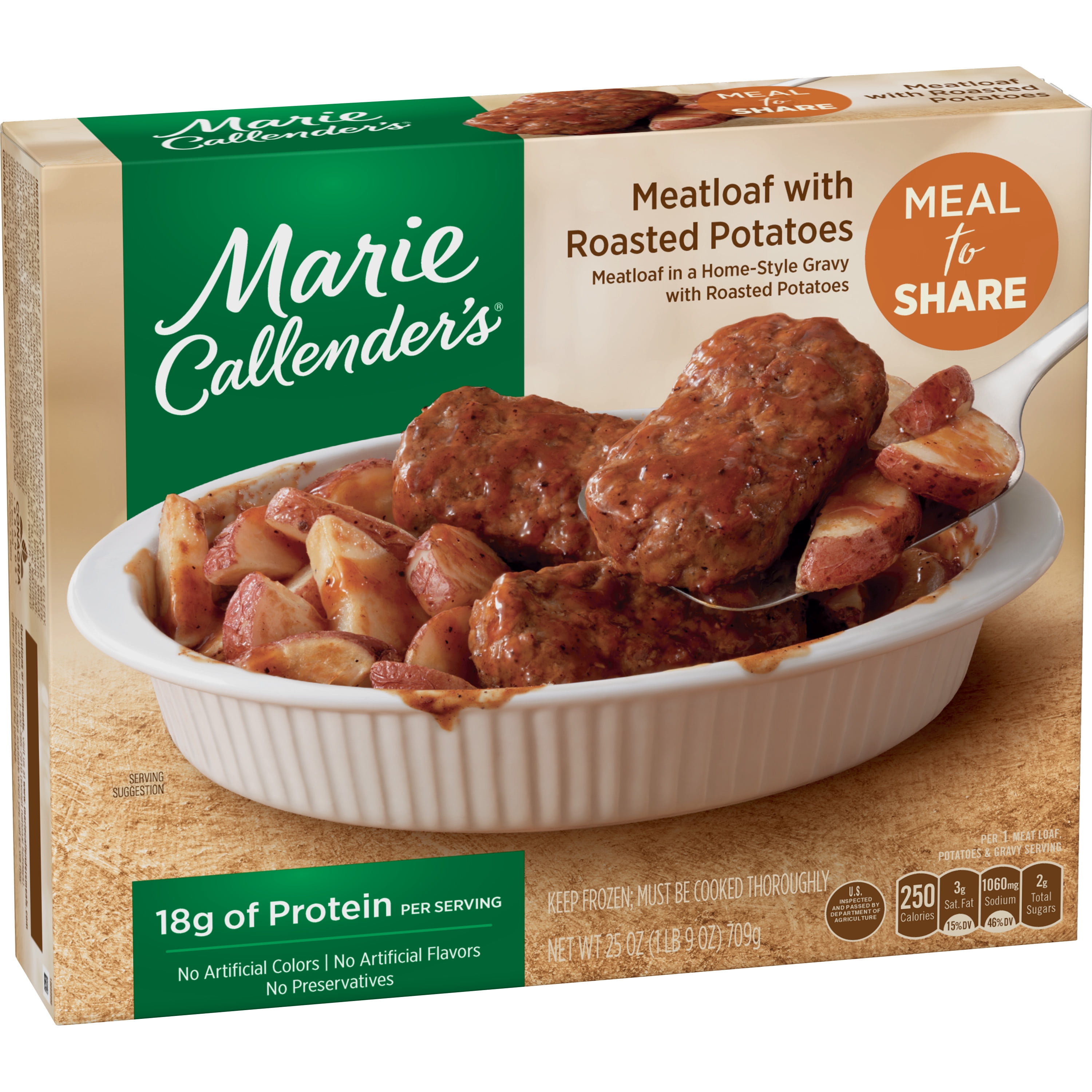 Marie Callender S Meatloaf With Roasted Potatoes Meal To Share Frozen Meal 25 Oz Walmart Com