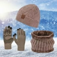 thumbnail image 2 of Glisme Hat Gloves Scarf Set Warm Men'S Winter Outdoor Sports Knitted Hat Scarf Gloves 3 Piece Set For Cold Weather Khaki, 2 of 4